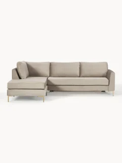 Sofá cama rinconera de terciopelo con colchón Luna (3 plazas)