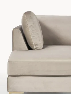 Sofá cama rinconera de terciopelo con colchón Luna (3 plazas)