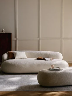 Sofá de borreguillo bouclé Alba (3 plazas)