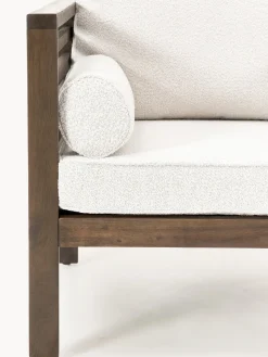 Sofá de jardín en tejido bouclé de madera de acacia Bo (3 plazas)