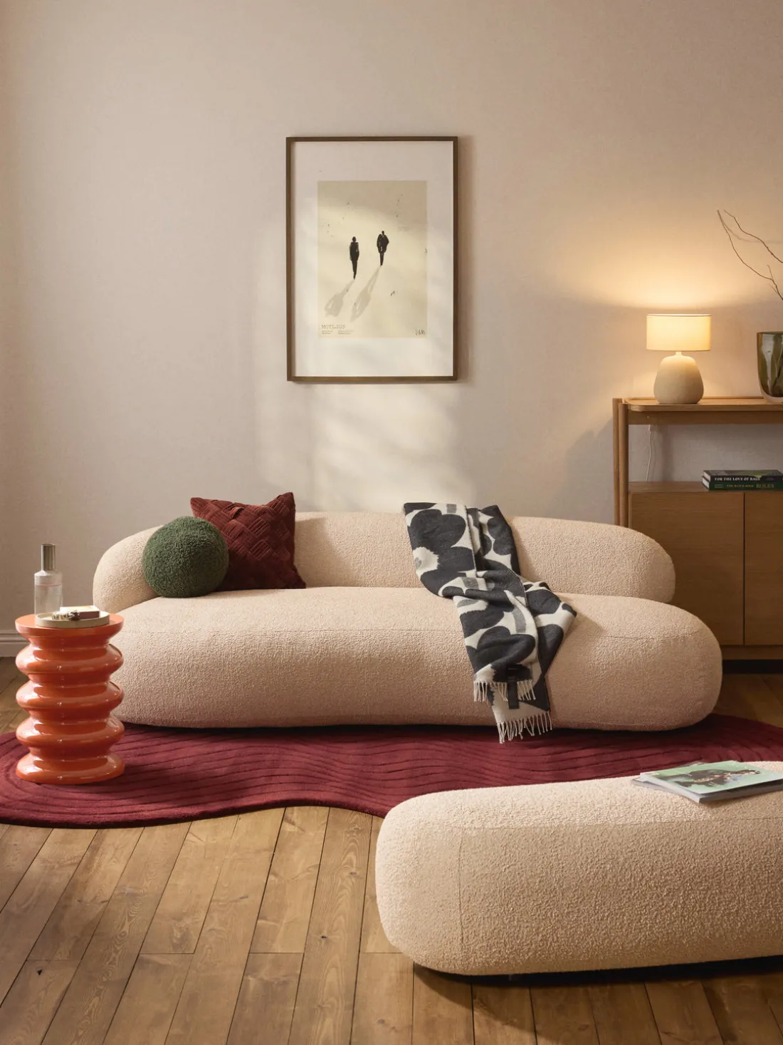 Sofá en tejido bouclé Alba (3 plazas)