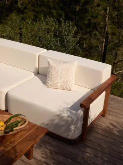 Sofá lounge para exterior de madera de acacia Matheus (2 plazas)