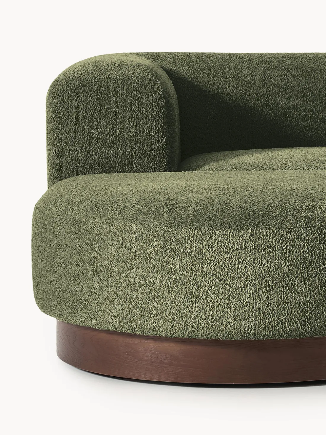 Sofá modular con reposapiés de borreguillo bouclé Natalie (3 plazas)