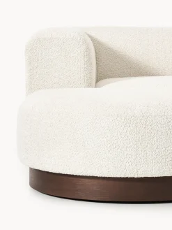 Sofá modular con reposapiés de borreguillo bouclé Natalie (3 plazas)