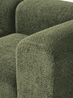 Sofá modular con reposapiés de borreguillo bouclé Natalie (3 plazas)