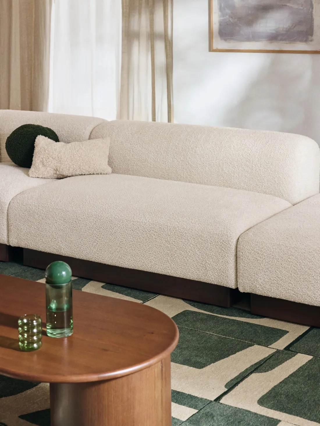 Sofá modular de borreguillo bouclé Natalie (2 plazas)