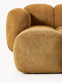 Sofá modular de borreguillo bouclé con reposapiés izquierdo/derecho Tayla (3 plazas)