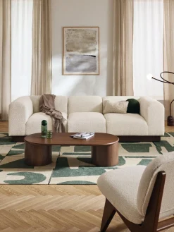 Sofá modular de borreguillo bouclé Natalie (3 plazas)