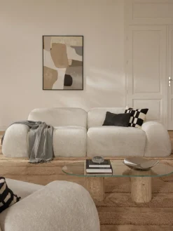 Sofá modular de borreguillo bouclé Wolke (3 plazas)