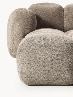 Sofá modular de borreguillo bouclé con reposapiés Tayla (3 plazas)