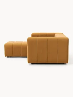 Sofá modular de terciopelo con reposapiés Lena (3 plazas)