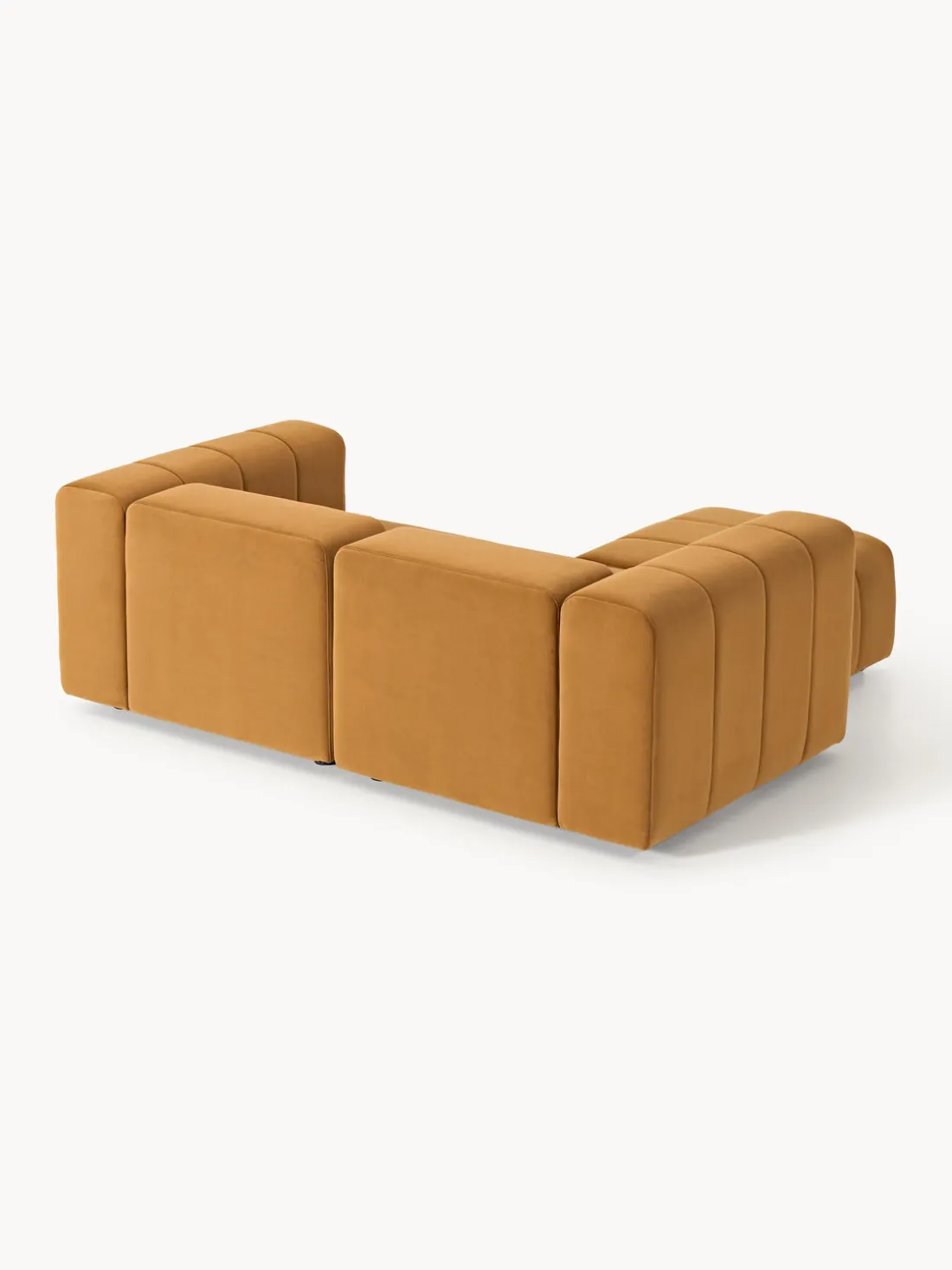 Sofá modular de terciopelo con reposapiés Lena (3 plazas)