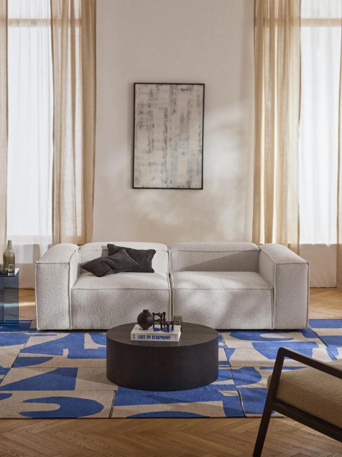 Sofá modular en tejido bouclé Lennon (3 plazas)