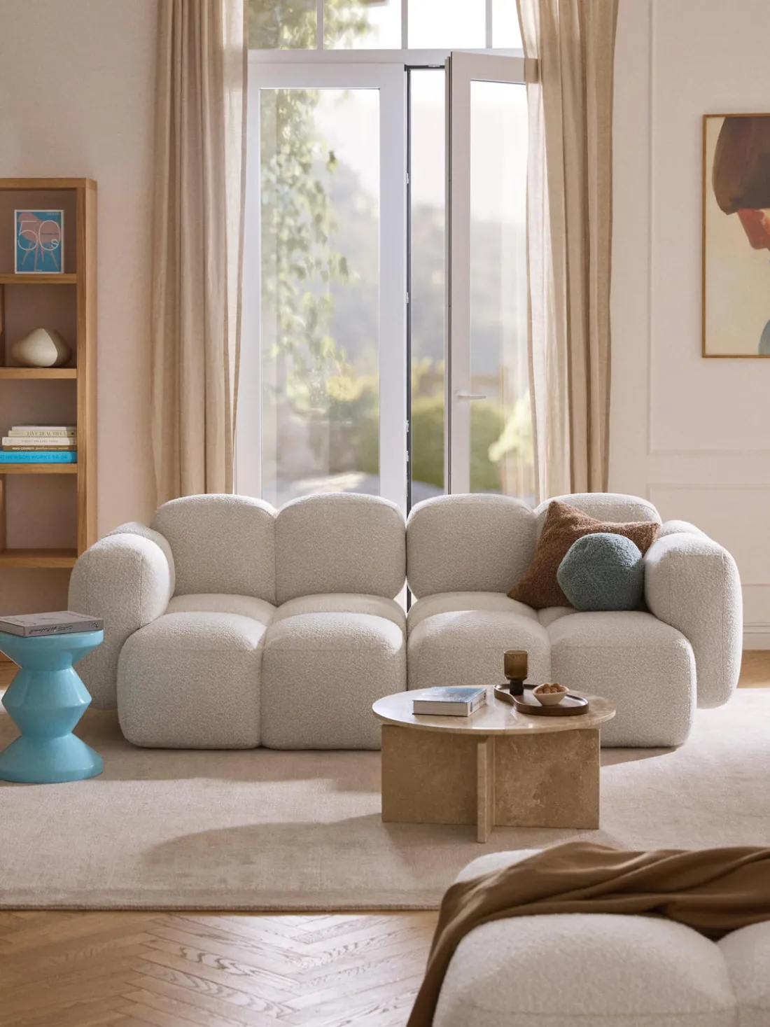 Sofá modular en tejido bouclé Tayla (3 plazas)