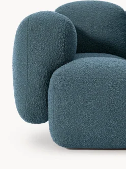 Sofá modular en tejido bouclé con reposapiés Tayla (3 plazas)