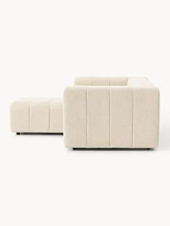 Sofá modular en tejido bouclé con reposapiés izquierdo/derecho Lena (3 plazas)