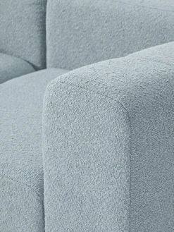 Sofá modular en tejido bouclé Lena (3 plazas), con reposapiés