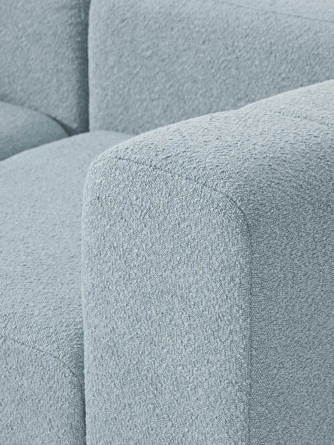 Sofá modular en tejido bouclé Lena (3 plazas), con reposapiés