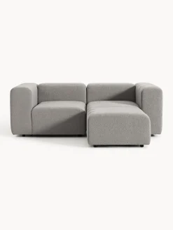 Sofá modular en tejido bouclé con reposapiés izquierdo/derecho Lena (3 plazas)