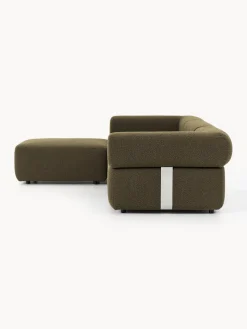 Sofá modular en tejido bouclé Anton (4 plazas), con reposapiés (izquierda/derecha)