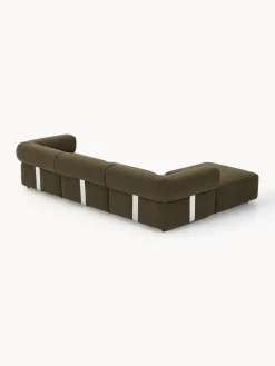 Sofá modular en tejido bouclé Anton (4 plazas), con reposapiés (izquierda/derecha)