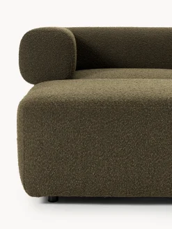 Sofá modular en tejido bouclé Anton (4 plazas), con reposapiés (izquierda/derecha)