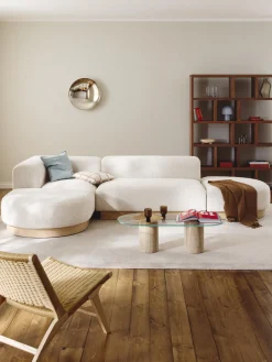 Sofá rinconera de borreguillo bouclé Natalie