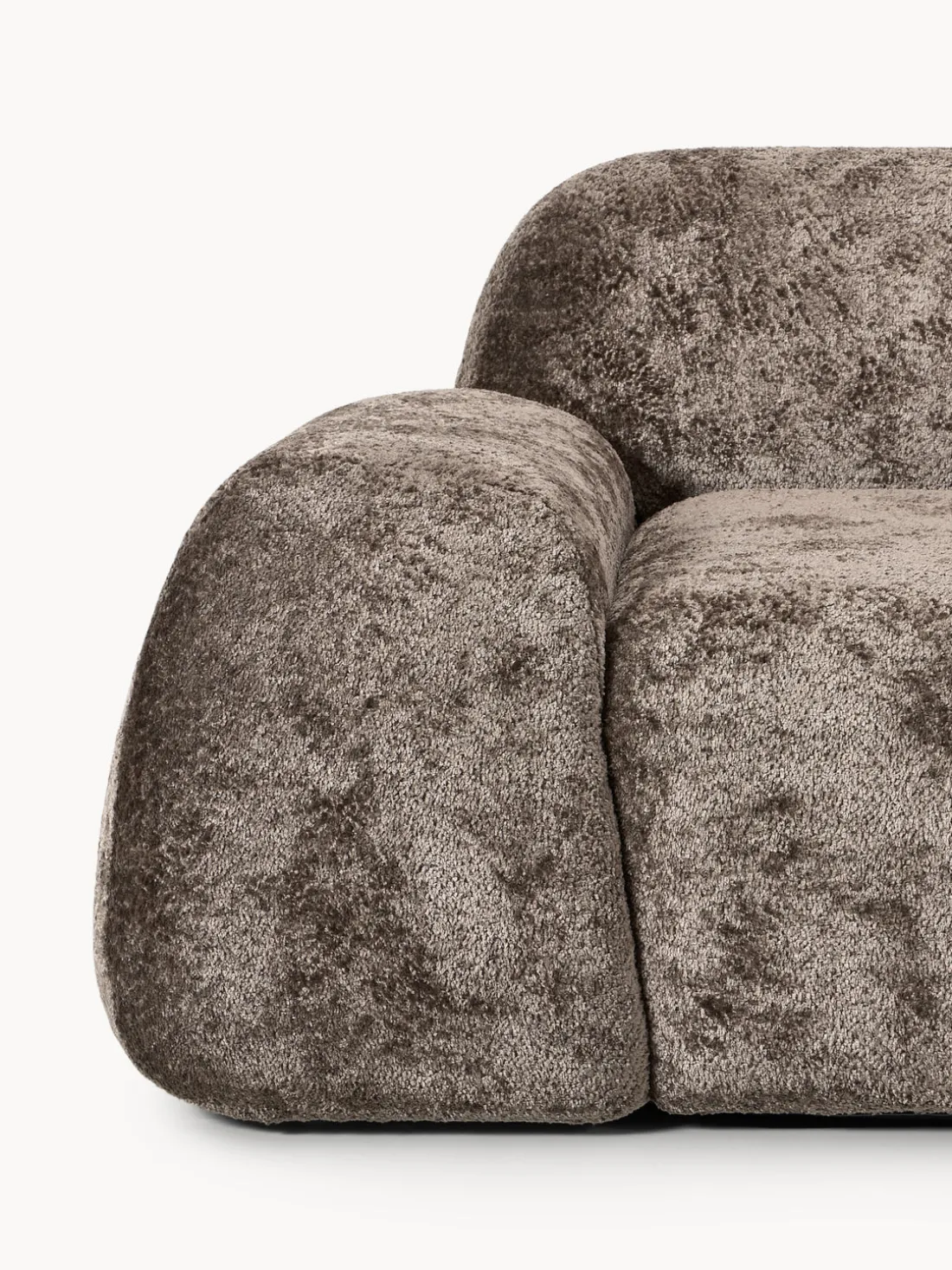 Sofá rinconera de borreguillo bouclé artesanal Wolke (4 plazas)