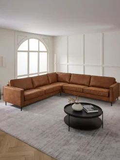 Sofá rinconera grande de cuero reciclado Hunter