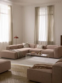 Sofá rinconera grande de mezcla de lino Lennon