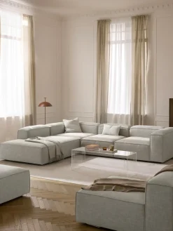 Sofá rinconera grande de mezcla de lino Lennon