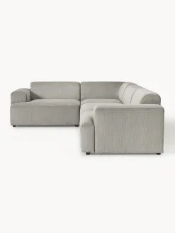 Sofá rinconera grande de pana Melva (4 plazas)