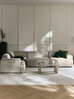 Sofá rinconera grande de pana Melva (4 plazas)