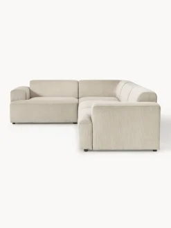 Sofá rinconera grande de pana Melva (4 plazas)