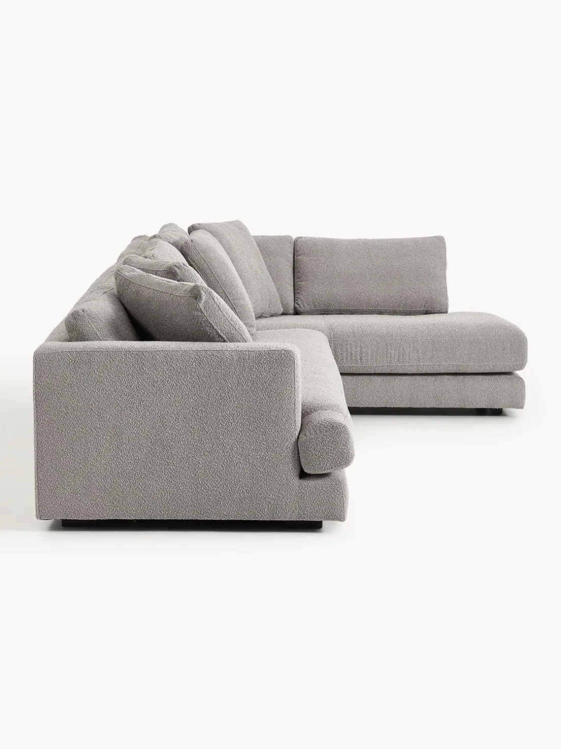 Sofá rinconera grande en tejido bouclé Tribeca