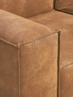 Sofá rinconera modular de cuero Lennon