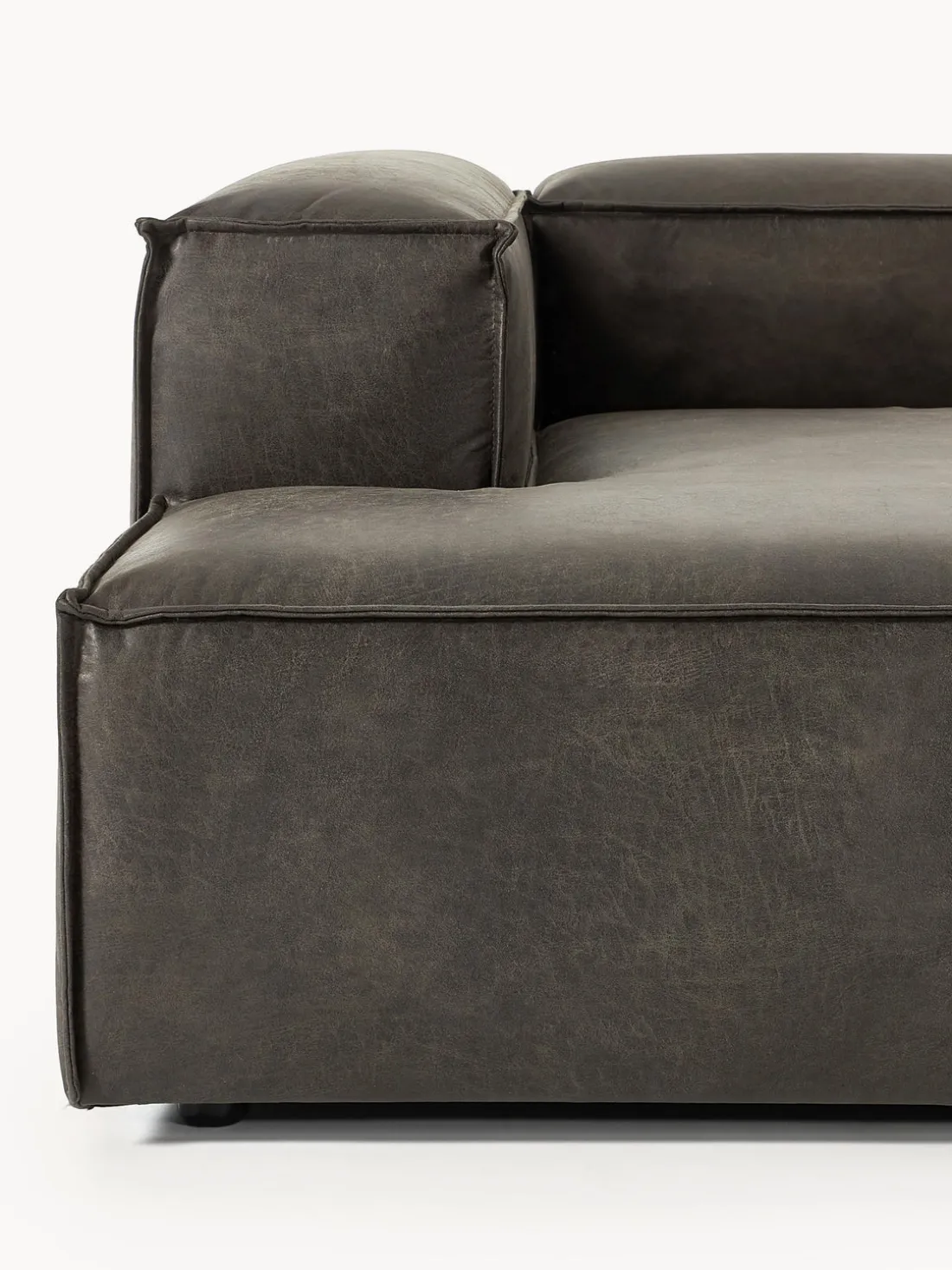 Sofá rinconera modular de cuero reciclado Lennon