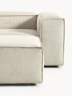 Sofá rinconera modular de pana con reposapiés izquierdo/derecho Lennon (4 plazas)