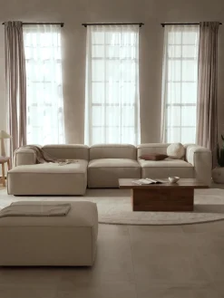 Sofá rinconera modular de mezcla de lino Lennon