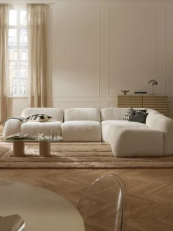 Sofá rinconera modular de borreguillo bouclé Wolke (4 plazas)