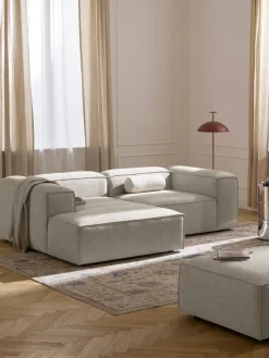 Sofá rinconera modular de mezcla de lino Lennon