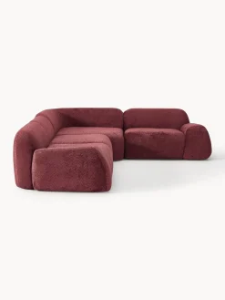 Sofá rinconera modular de borreguillo bouclé Wolke (4 plazas)