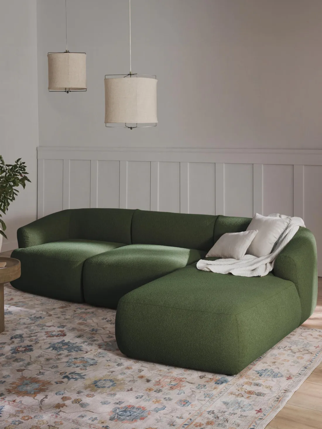 Sofá rinconera modular en tejido bouclé Sofia (3 plazas)