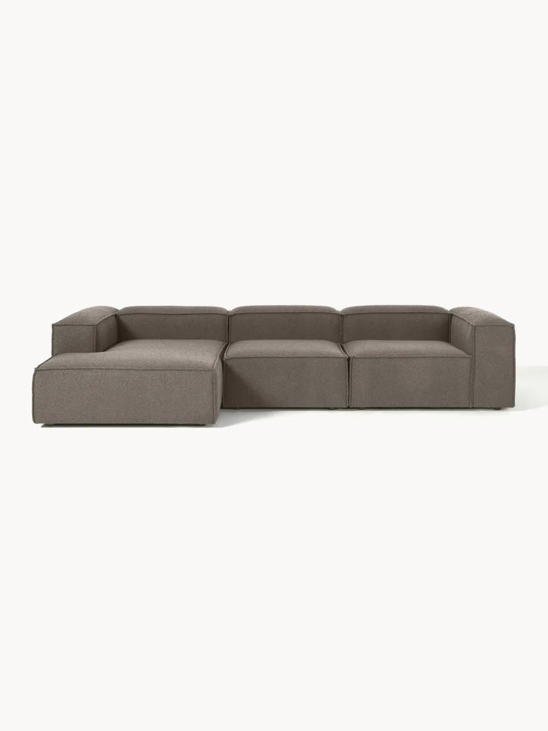 Sofá rinconera modular en tejido bouclé Lennon