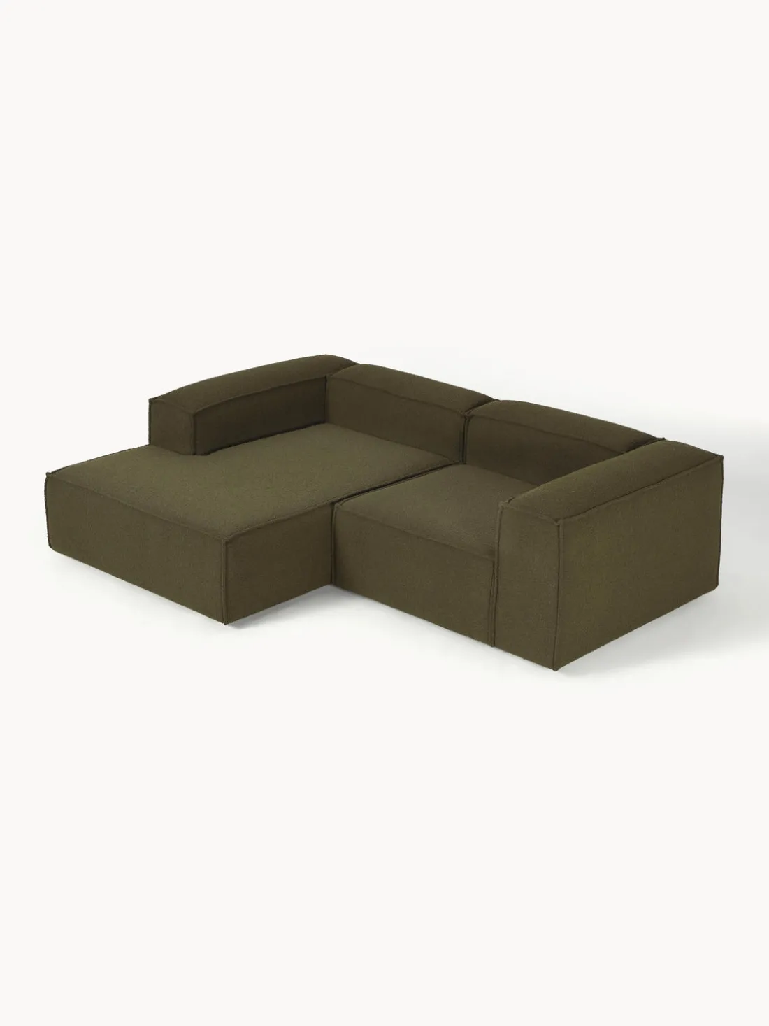 Sofá rinconera modular en tejido bouclé Lennon