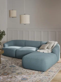 Sofá rinconera modular en tejido bouclé Sofia (3 plazas)