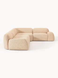 Sofá rinconera modular en tejido bouclé Wolke (4 plazas)