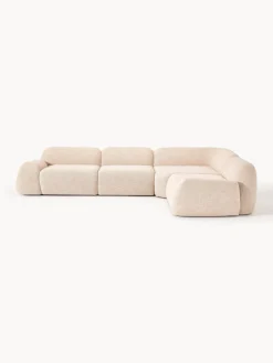 Sofá rinconera modular en tejido bouclé Wolke (4 plazas)