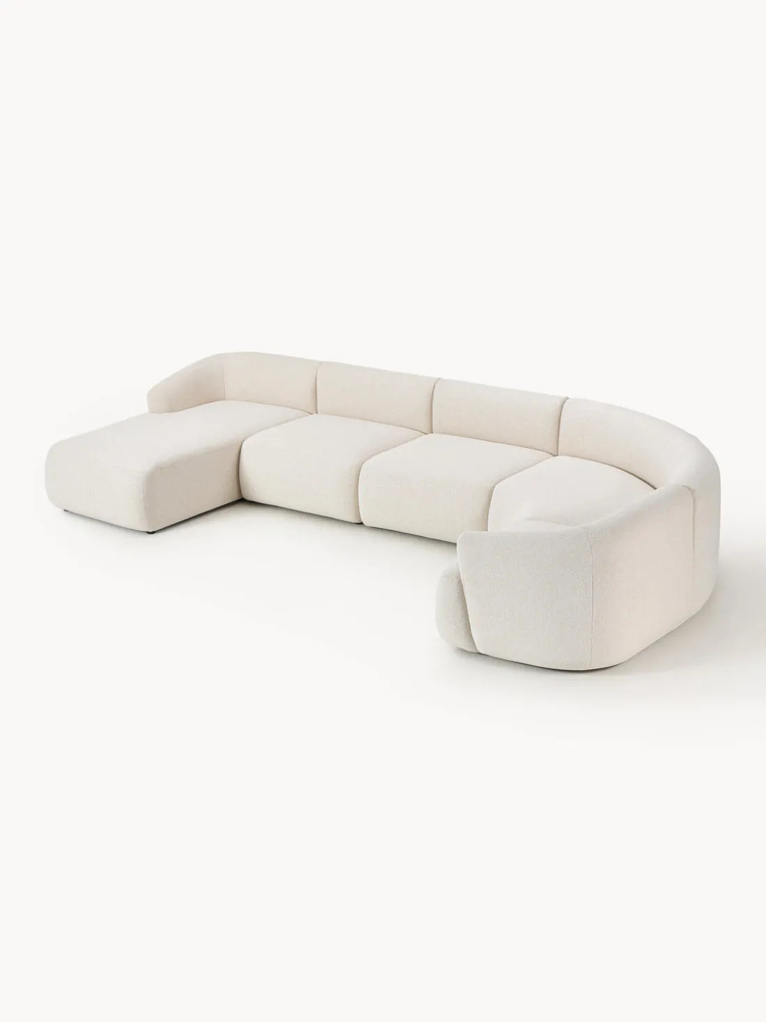 Sofá rinconera modular en tejido bouclé Sofia