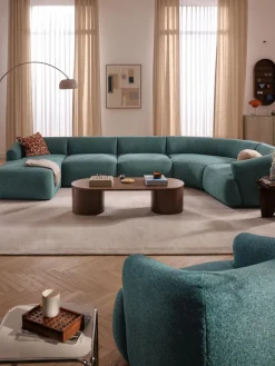 Sofá rinconera modular en tejido bouclé Sofia